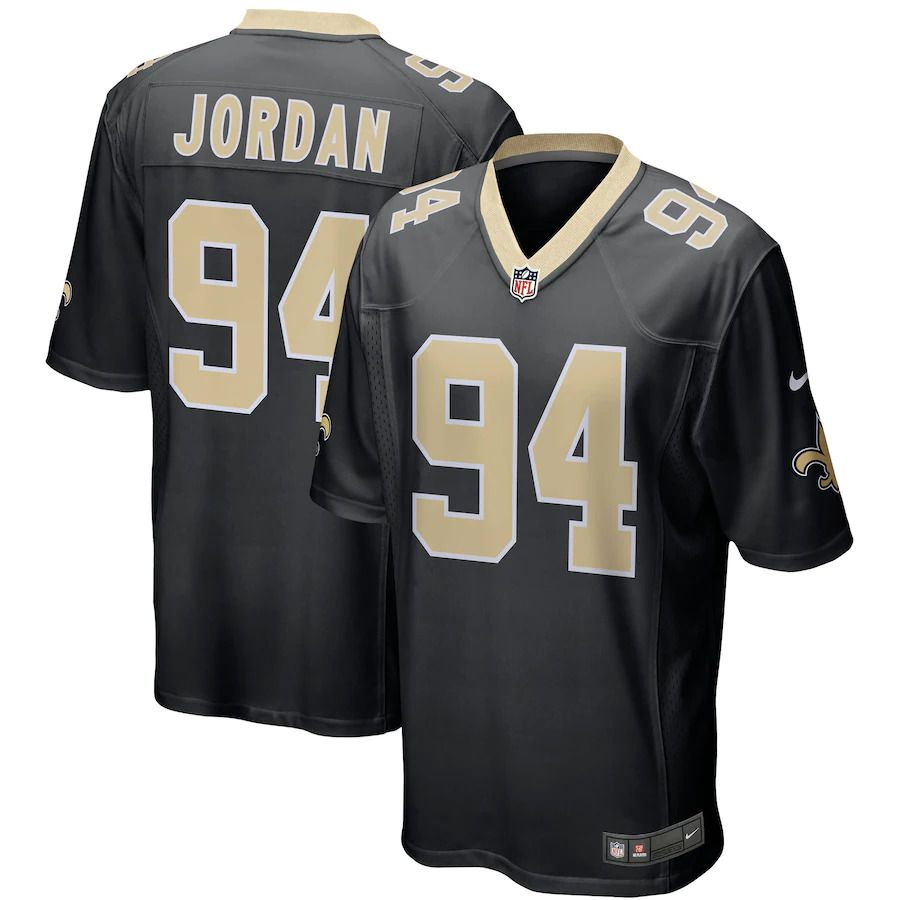 Men New Orleans Saints 94 Cameron Jordan Nike Black Game Player NFL Jersey